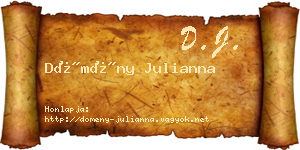 Dömény Julianna névjegykártya